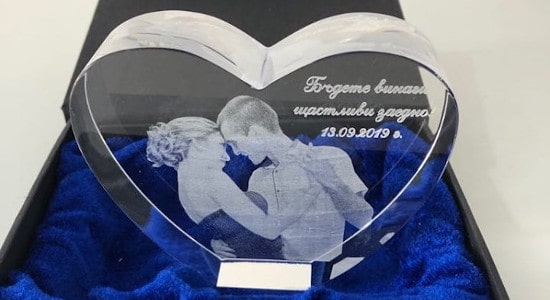 crystals with laser engraving